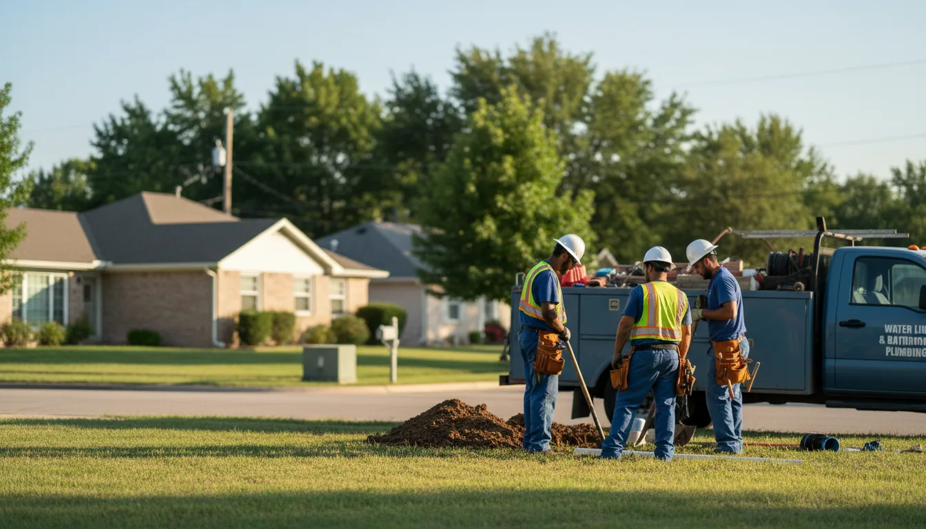 Residential water line and bathroom plumbing service in Traer, IA
